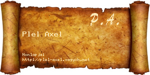 Plel Axel névjegykártya